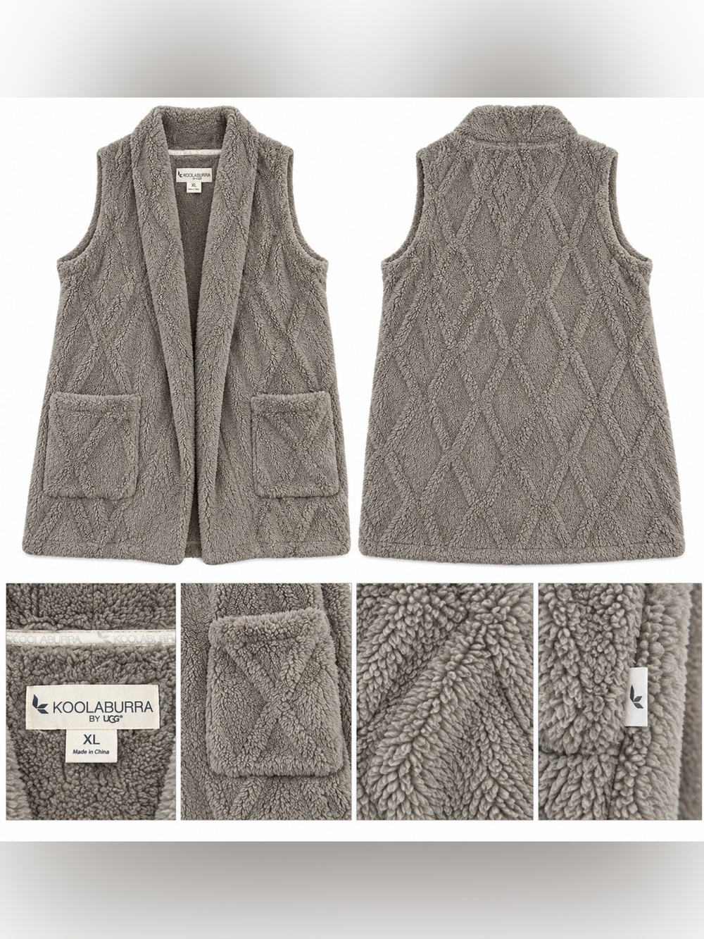 Koolaburra Plush Sherpa Vest in Taupe